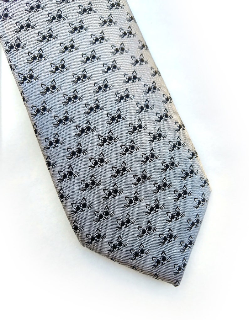 Cat Necktie Cat Neck Tie Cats Necktie Cats Tie Cat Lover Gift Veterinarian Gift Cat Gift for Men Men's Cat Gift image 2