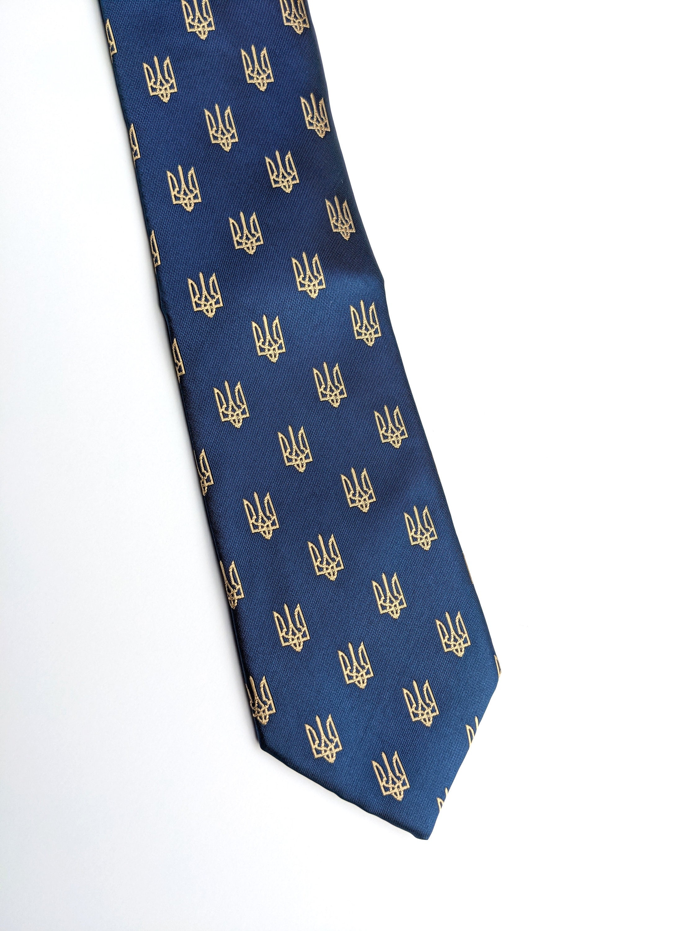 Ukraine Necktie - Ukrainian Necktie - Blue & Gold Ukraine Gift for Men