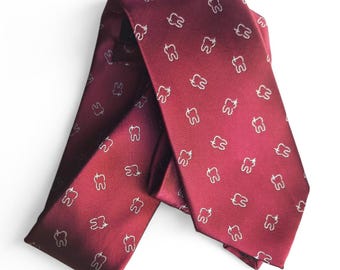 Dentist Necktie, Dentist Tie - Navy Blue Dentist Necktie - Designed by Maker V