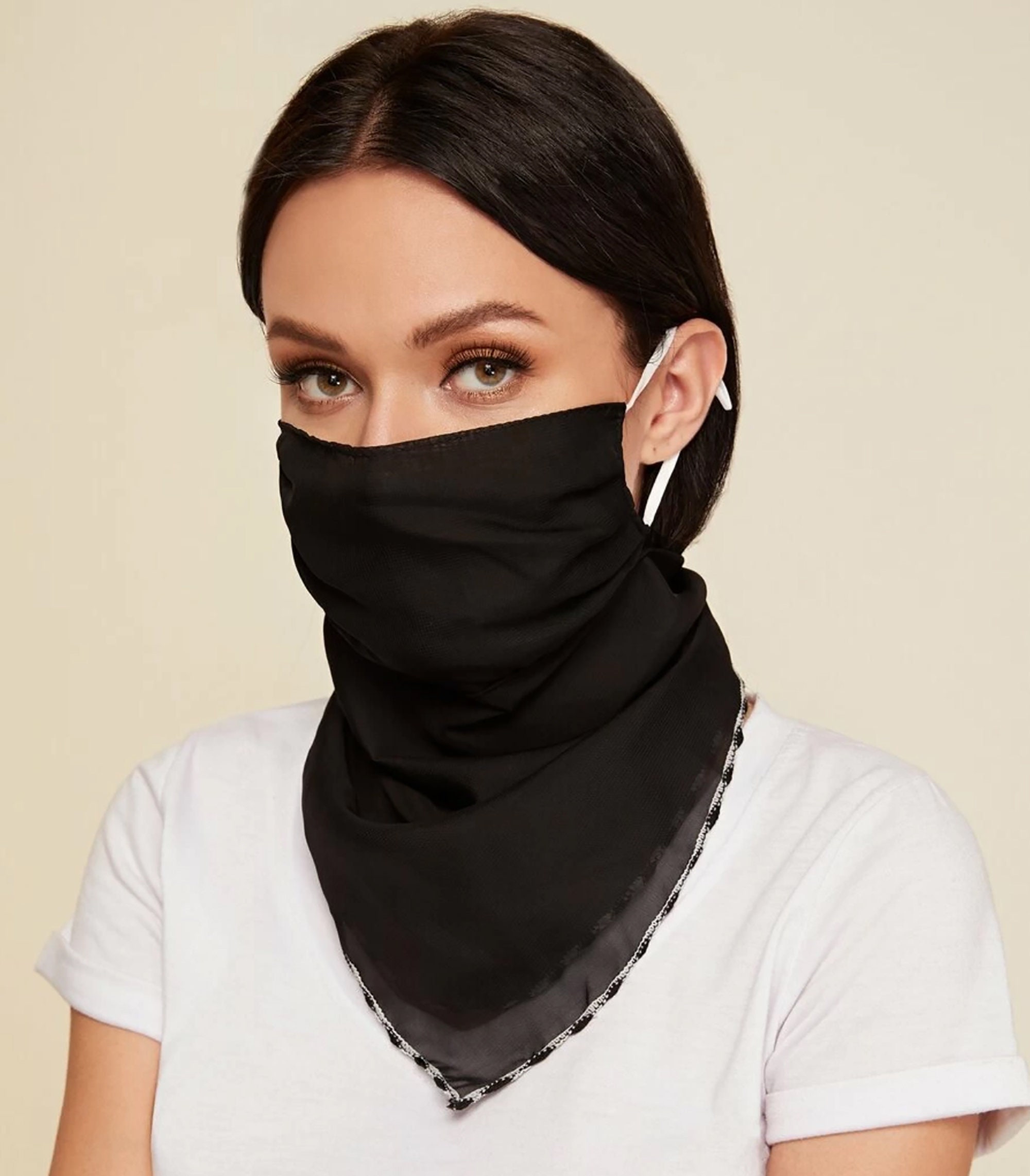Summer breathable light thin chiffon face mask veil in black | Etsy