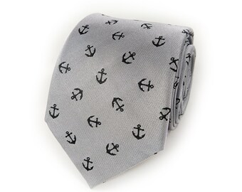 Men's Anchor Necktie - Men's Anchor Tie - Men's US Navy Necktie - Sailing Necktie - Sailboat Necktie - Nautical Necktie - US Navy Gift