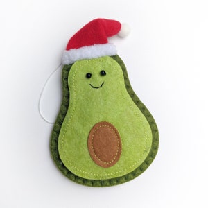 Avocado Christmas Ornament - handmade Christmas Ornament - Felt Christmas Ornament - Avocado Christmas Gift - Avocados Gift