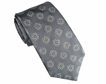 Atom Necktie, Atoms Necktie, science necktie, teacher necktie, biology gift for men, teacher gift for men, men's fun necktie, handmade