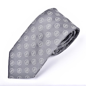 Grey Bitcoin Necktie, crypto necktie,bitcoin gift, bitcoin christmas, bitcoin christmas gift, blockchain necktie, blockchain gift for men