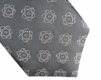 Atoms necktie, chemistry necktie, science necktie, physics tie, science teacher gift for men, men's science necktie, teacher tie, physics