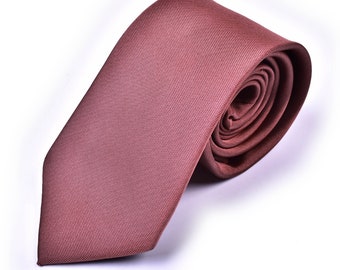 Mulberry Necktie - Chianti Necktie - Antique Rose Necktie - Cinnamon Rose Necktie - Deep Dusty Rose necktie - Groomsmen Necktie - Dusty