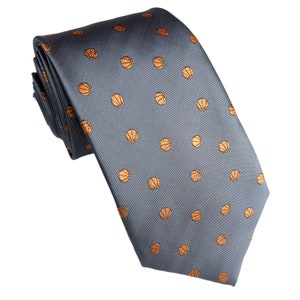 Men's Basketball Tie - LA Lakers Necktie - Grey Basketball Tie - Basketball Necktie -  Basketball Necktie