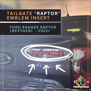 Raptor Tailgate Emblem Inserts – Fits 2024–2025 Ranger | 3-Piece Kit | Next-Gen Ford Ranger Raptor Tailgate Infill | Raptor Badge Upgrade