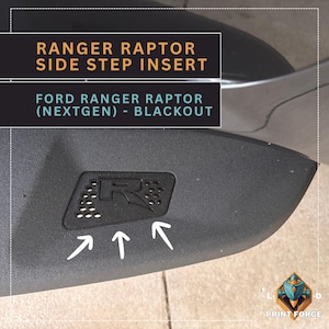 Ford Next-Gen Ranger Raptor Side Step Inserts – Blackout &quot;R&quot; Edition | NextGen Ranger Raptor Accessories | Ford Ranger Parts | Raptor Trim