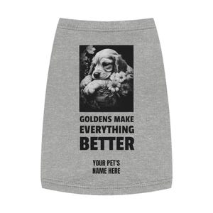 Tanktop voor hondenkleding Gepersonaliseerde golden retriever-tanktop voor golden retriever Gepersonaliseerde tanktop voor golden retriever-liefhebbers