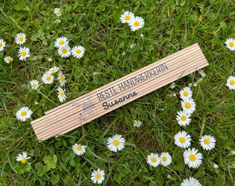 Zollstock für Beste Handwerkerin personalisiert, Geschenk Einzug, Einweihungsparty, Zollstock personalisiert, Meterstab mit Namen