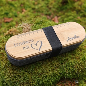Stifteetui - Erzieherin mit Herz, Mäppchen für Frauen, Stiftehalter, personalisiertes Federmäppchen, Geschenk Erzieher, Geschenk für Frauen