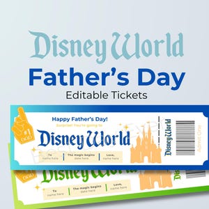 DisneyWorld Vatertagskarte, benutzerdefinierte BTW Reise offenbaren, bearbeitbarer Sofort-Download, Überraschungsurlaub druckbar, individuelles Geschenk für Vatertag
