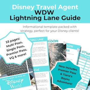 DisneyWorld Lightning Lane Multi Pass TA Template, Travel Agent How-To Guide, Family Vacation Itinerary, Canva Template, WDW Ride Strategy