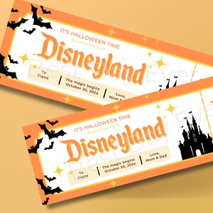 Disneyland Editable Halloween Ticket, DL Trip Reveal, Customizable ...