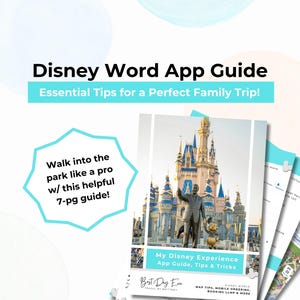 DisneyWorld App Guide for Families, 7-page WDW Vacation Planner, App Instructions, Trip Planning Printable, Lightning Lane Tips & Strategy