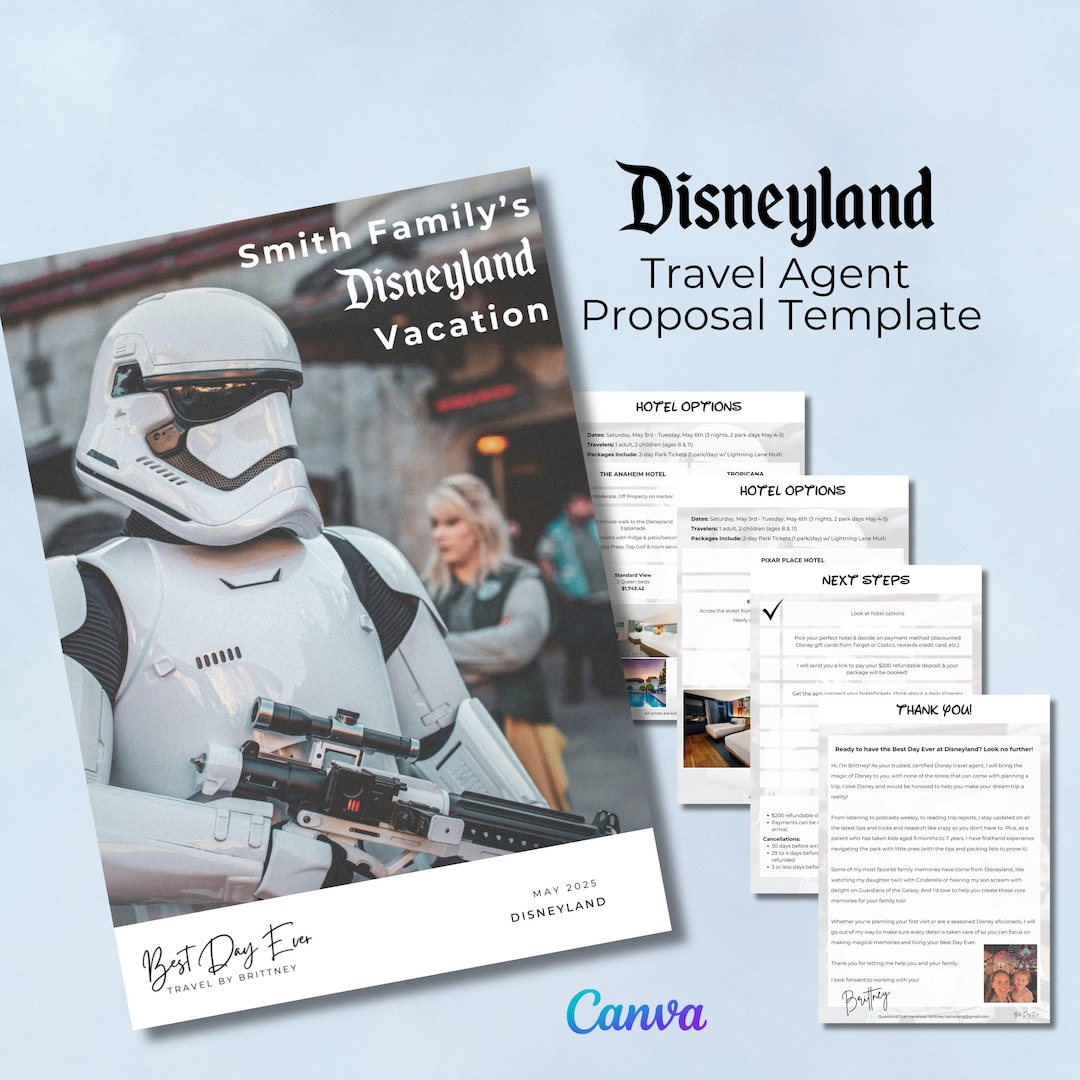 Disney Rfp Template Editable Disneyland Travel Agent Proposal Template, Star Wars ...