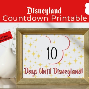 Disneyland Trip Countdown Sign: Family Vacation Reveal (Digital Download)