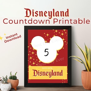 Disneyland Countdown zum Ausdrucken: Familienausflug enthüllen (Digitaler Download)