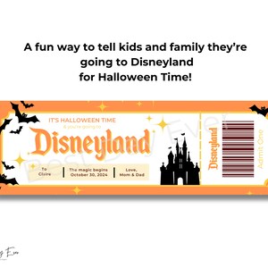 Disneyland Editable Halloween Ticket, DL Trip Reveal, Customizable ...