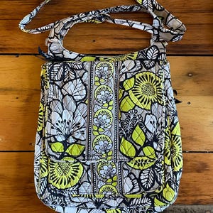 Vera Bradley Citron Hipster Crossbody Bag: Yellow Floral Shoulder Purse