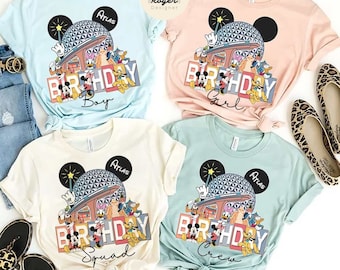 Personalized Mickey and Friends Epcot Birthday shirts, Disney Birthday Matching shirt, Birthday Boy Girl Squad Crew, Epcot Trip 2025 shirts