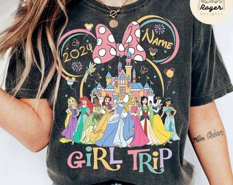 Personalized Disney Princess Castle Girl Trip 2024 Shirt, WDW Disneyland Family Trip 2024, Disney Princess Birthday Girl Shirt, Disney Group