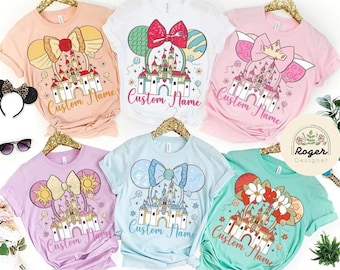 Minnie Mouse Headband Bows Disney Princess Castle Shirt, WDW Disneyland Princess Girl Trip Shirt, Princess Birthday Girl, Disney Bride Trip
