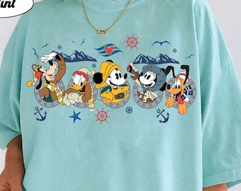 Porthole Mickey and Friends Disney Alaska Cruise Shirt, Disney Wonder, Disney Magic Alaska Family Cruise, Alaskan Disney Cruise Shirt