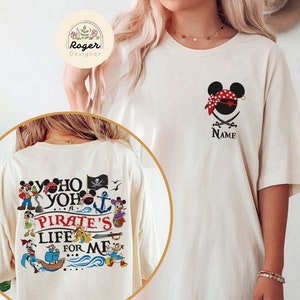 Two-sided Mickey and Friends Disney Pirates Shirt, Pirates of the Caribbean Yo Ho Yo Ho A Pirate&#39;s Life for Me, Family Disney Cruise Shirt
