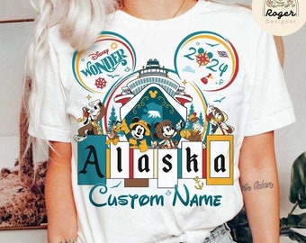 Personalized Mickey and Friends Disney Alaska Cruise Shirt, Disney Family Cruise Ship 2024, Disney Wonder Shirt, Cruise Vacation 2024 Shirt