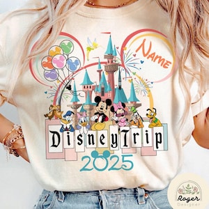 Personalized Mickey and Friends Disney Trip 2026 Shirt, WDW Disneyland Family Vacation 2026, Disney Girl Trip Shirt, Magic Kingdom Castle