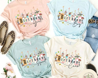 Personalized Mickey and Friends Disney Birthday Shirt, Disney Pixar Toy Story Birthday Party Matching, WDW Disneyland Family Birthday Trip