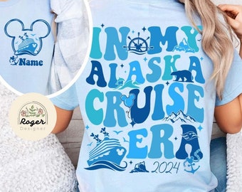 Two-sided Mickey Minnie Disney Alaska Cruise Shirt, Personalized Disney Cruise Shirt, Disney Family Cruise Ship 2024, Disney Wonder Shirt