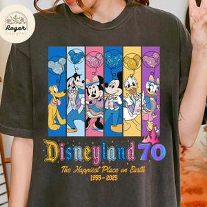 Mickey and Friends Disneyland 70th anniversary 1955-2025 shirt, 70 years of magic shirt, Disneyland family vacation 2025 shirt, Disney trip