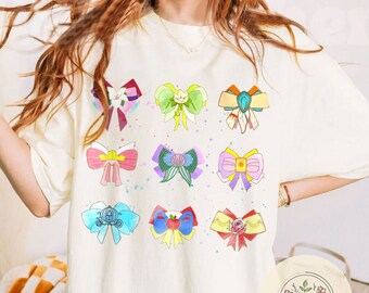 Watercolor Coquette Bows Disney Princess Shirt, Cinderella Belle Ariel Tiana WDW Disneyland Princess Girls Trip Shirt, Magic Kingdom tee