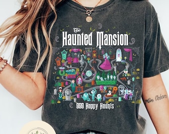 Vintage The Haunted Mansion Map Shirt, Stretching Room Shirt, Disney Halloween Shirt, Hitchhiking Ghosts Halloween Matching Family shirt