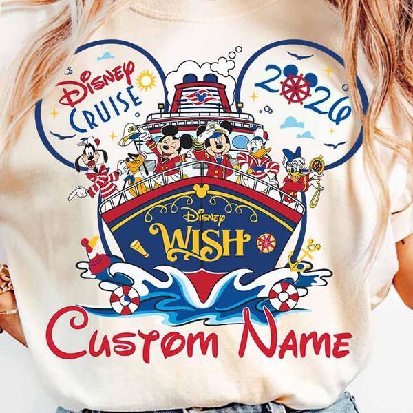 Camiseta personalizada Disney Cruise 2026, camiseta familiar a juego de Mickey y sus amigos, camisetas Disney Wish Fantasy Wonder Dream Magic