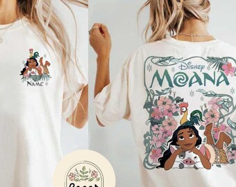 Two-sided Disney Moana Shirt, Disney Princess Moana 2 Movie, Hei Hei Pua Disney Girl Trip Shirt, WDW Disneyland Moana Family Vacation 2025