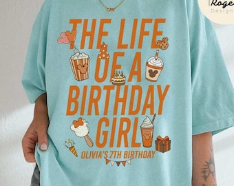 Personalized Mickey Minnie Snack Drink Disney Birthday Shirt, The Life of a Birthday Girl, Family Birthday Trip, Park Girl Birthday Squad