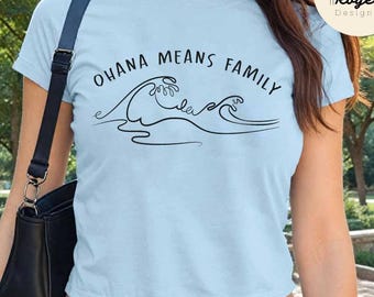 Ohana means family Disney Lilo & Stitch Baby Tee, Lilo and Stitch Aloha Hawaii Disney Girl Trip Croptop Women T-shirt, Stitch Gift for Her