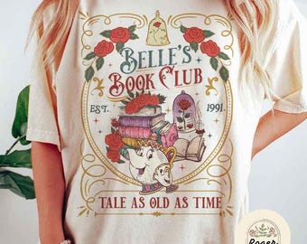 Vintage Retro Belle's Book Club shirt, Tale as old as time Beauty and the Beast shirt, Belle Princess Tee, Book lover gift for her shirt