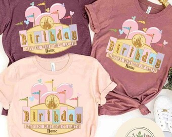 Personalized Mickey Ears Castle Disney Birthday Shirt, WDW Disneyland Family Birthday Trip 2025 Tee, Birthday Boy Shirt, Birthday Girl Shirt