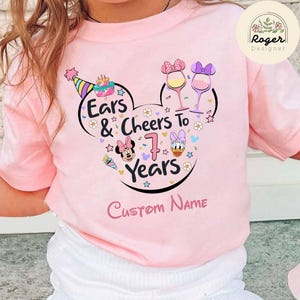 Personalized Minnie Daisy Ears & Cheers Birthday Girl Disney Birthday Shirt, WDW Disneyland Family Birthday Trip, Mickey Birthday Boy Shirt