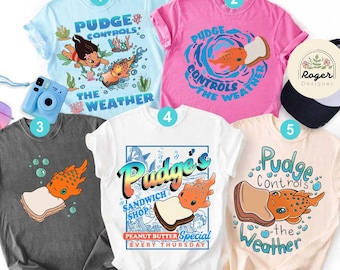 Lilo & Stitch Disney Pudge Shirt, Pudge Controls The Weather, Pudge The Fish Disney Girl Trip Shirt, WDW Disneyland Family Vacation 2025 Tee