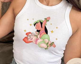 Lilo and Stitch Hawaii Aloha Baby Tee Croptop shirt, Lilo Punch shirt, Summer beach vacation baby tee, Girly aesthetic Girls trip tee