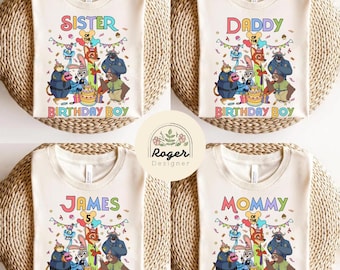 Personalized Disney Zootopia Birthday Shirt, Zootopia 2 Movie Judy Hopps Nick Wilde Gary De'Snake Birthday Boy Zootopia Family Birthday Girl