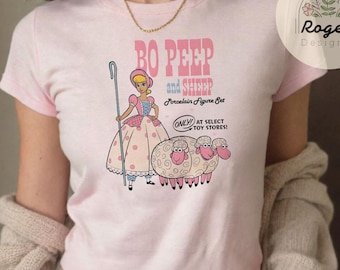 Bo Peep and Sheep Toy Story Baby tee, Disney Toy Story Croptop Baby Tee womens T-shirt, Girly aesthetics Disney trip shirt, Disney Croptop T