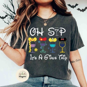 Oh Sip It&#39;s A Girls Trip Disney Princess Shirt, Disney Drinking shirt, WDW Disneyland Girl Trip Shirt, Disney Epcot Food and Wine shirt
