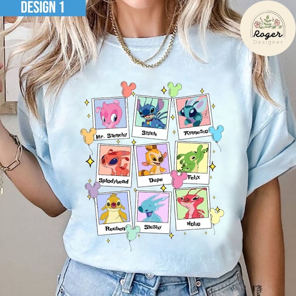 Camisa Disney Lilo & Stitch Experiments, Camisa Stitch Cousins Group, WDW Disneyland Family Vacation 2024, Disney Besties Trip, Mejores Amigos